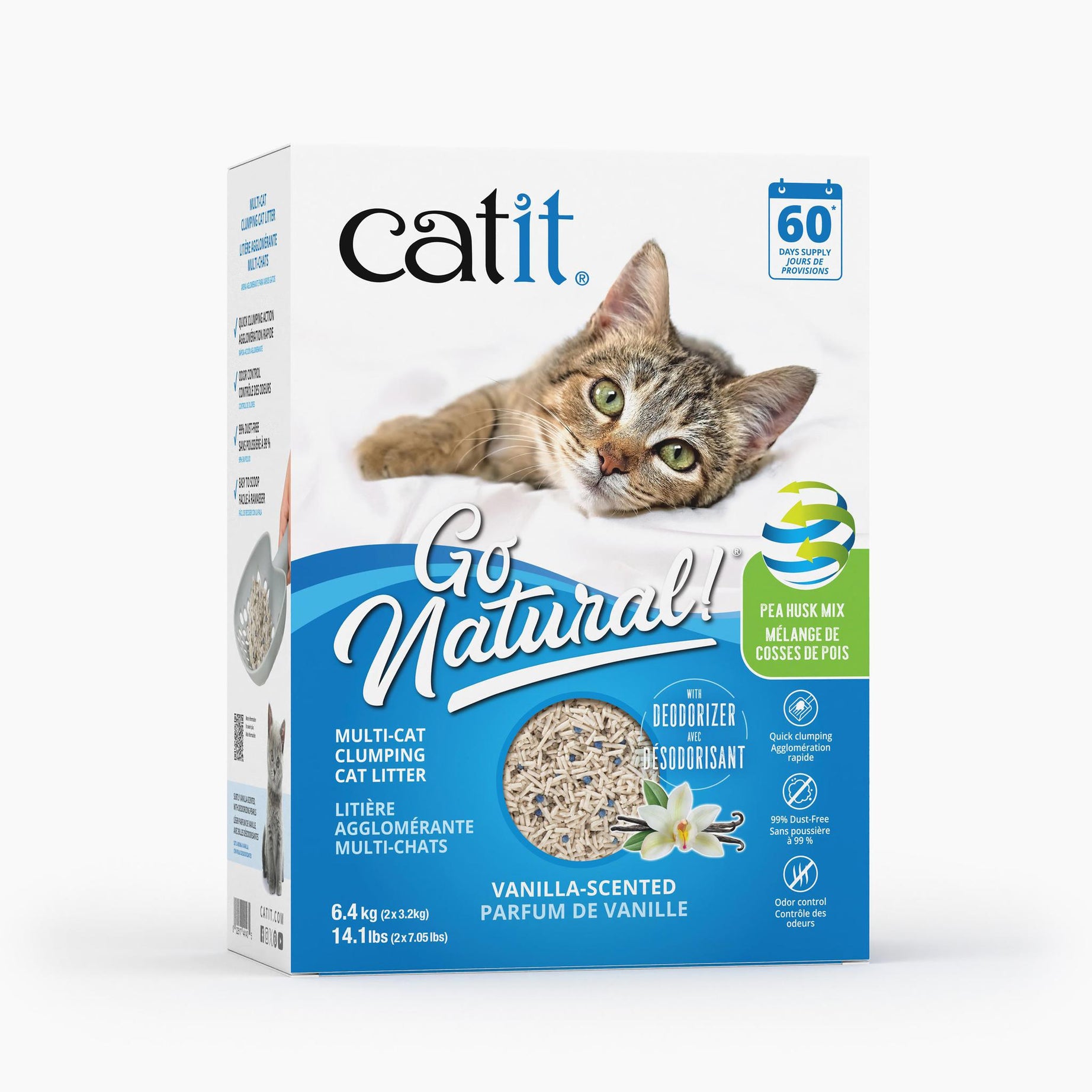 Catit Go Natural! Pea Husk Mix Multi-Cat Clumping Cat Litter Vanilla