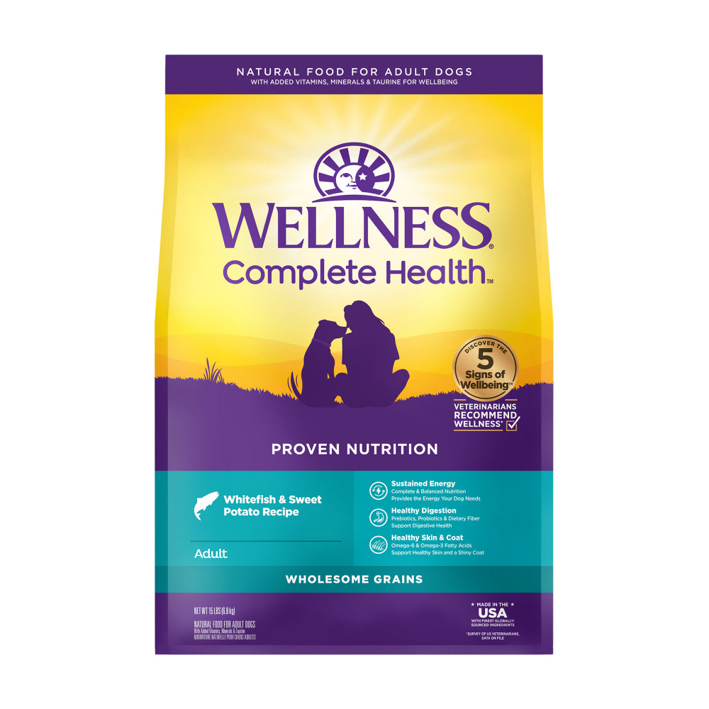 Wellness Complete Health Natural Adult Whitefish and Sweet Potato Recipe Dry Dog Food