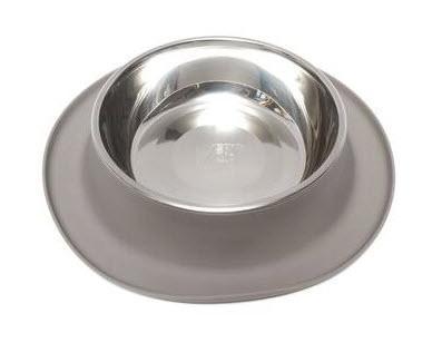 Messy Mutts Feeder Bowl Silicone with SS  Grey