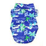 Hawaiian Camp Shirt - Ocean Blue and Palms