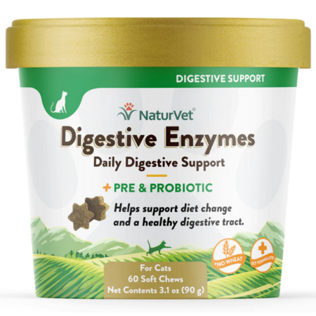 NaturVet Digestive Enzymes + Probiotic Soft Chew 70 Ct Copy