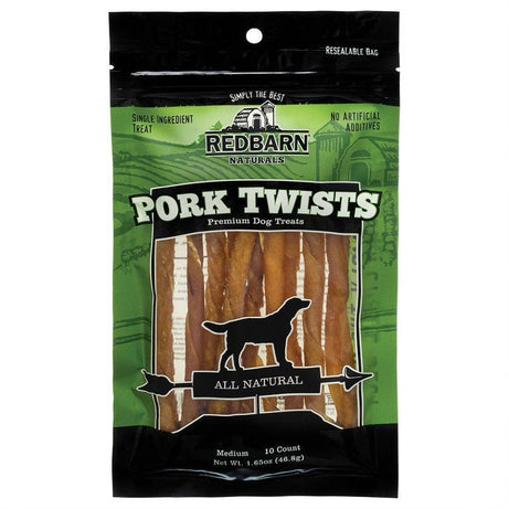 Redbarn Pork Skin Twist Dog Treat 10 pack