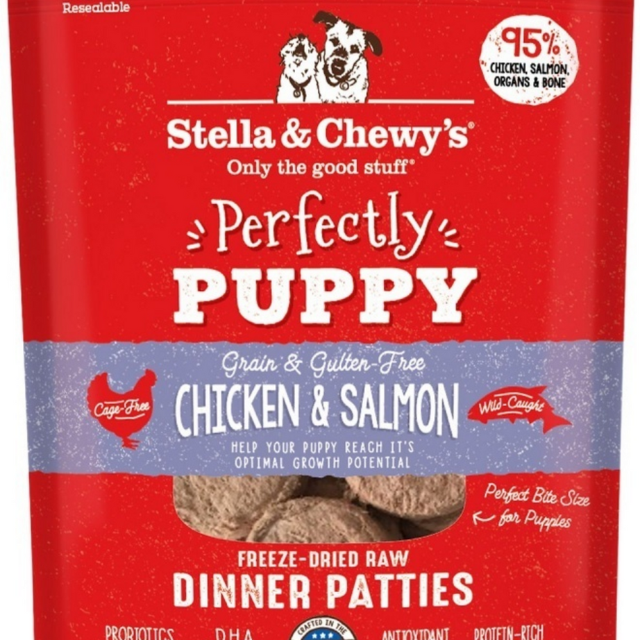 Stella & Chewy's Perfectly Puppy Freeze Dried Raw Chicken and Salmon Dinner Patties Grain Free Dog Food