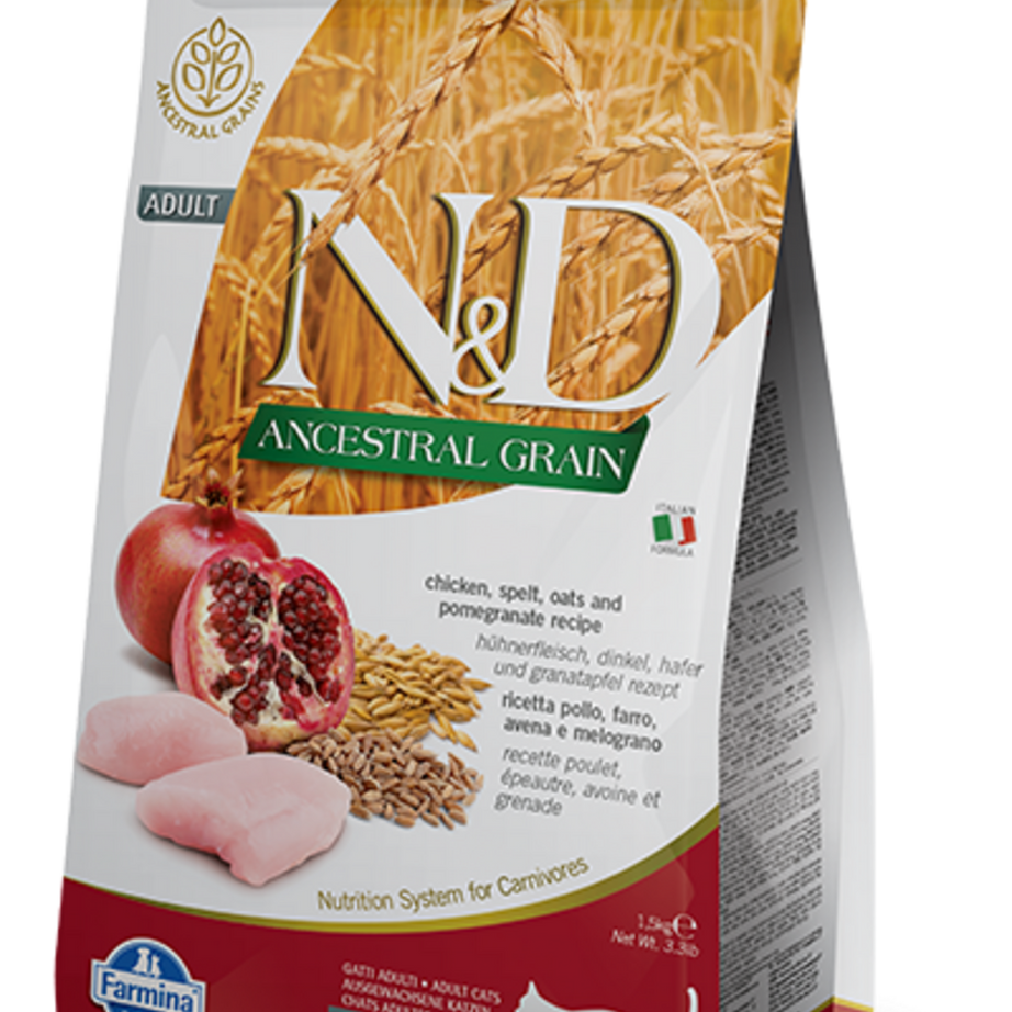 Farmina N&D Natural & Delicious Low Grain Adult Chicken & Pomegranate Dry Cat Food