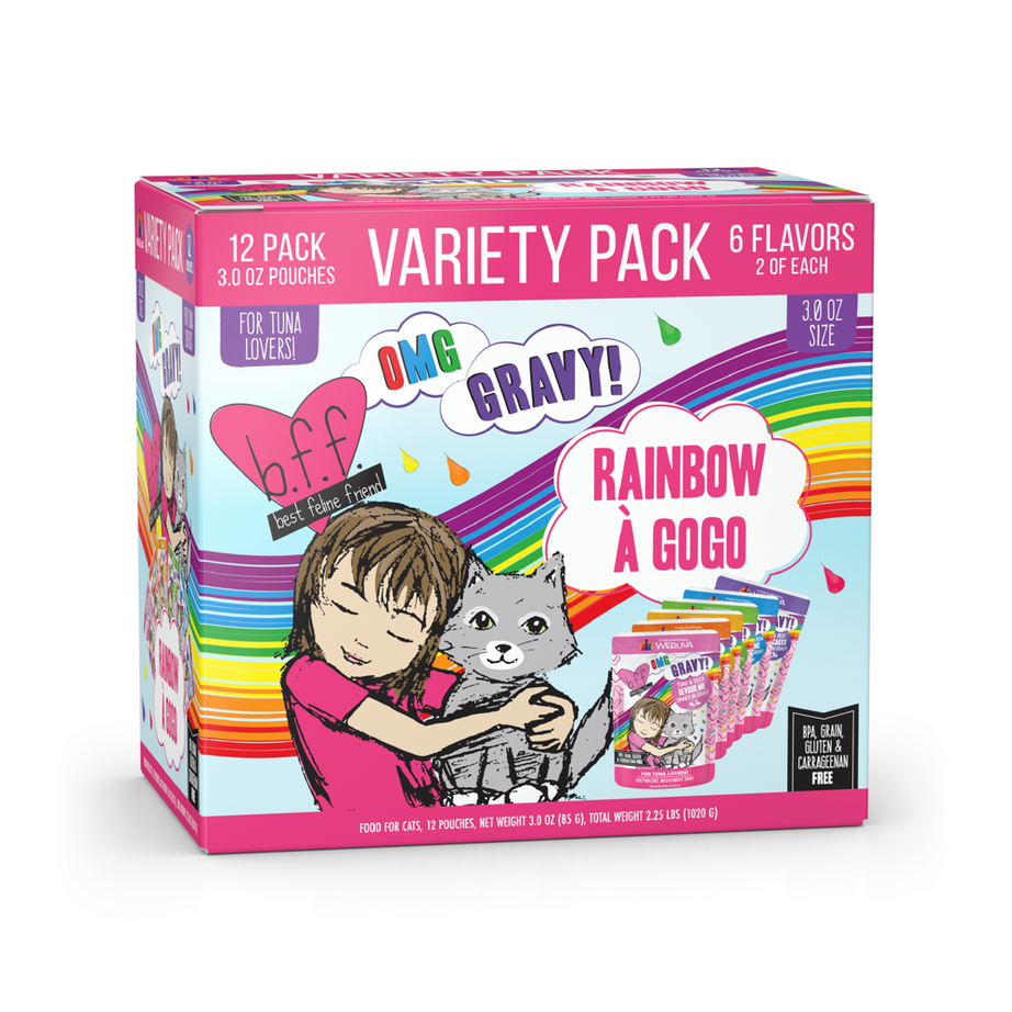 Weruva Grain Free BFF OMG Rainbow A Go Go Cat Variety Pouches Pack