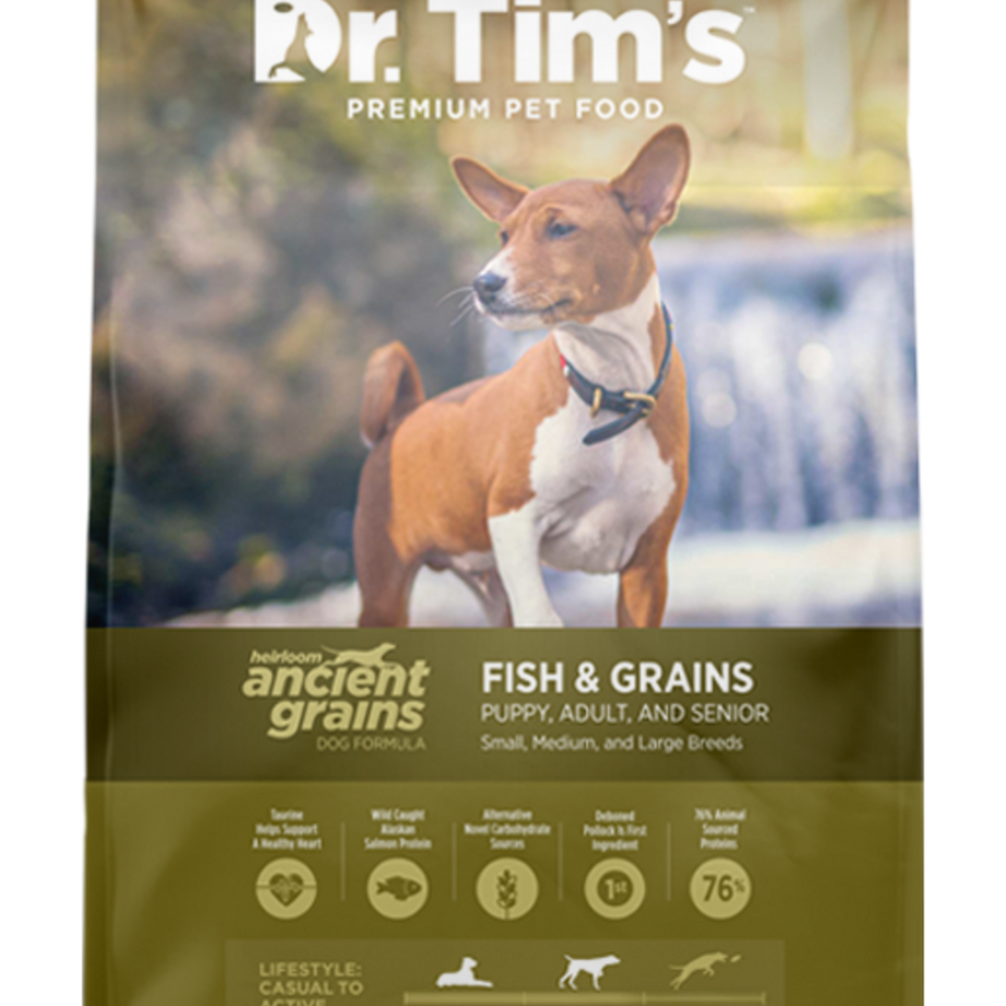 Dr. Tim's Heirloom Ancient Grains Fish Recipe Dry Dog Food