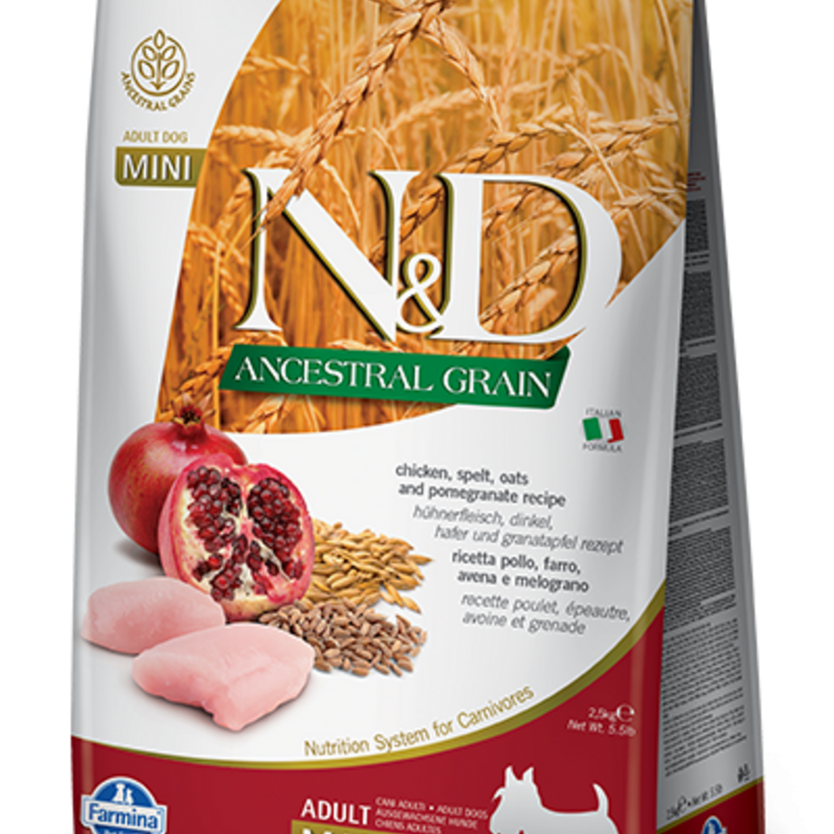 Farmina N&D Natural & Delicious Low Grain Mini Adult Chicken & Pomegranate Dry Dog Food