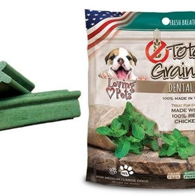 Loving Pets Totally Grainless Grain Free Fresh Breath Mint Recipe Dental Care Dog Treats