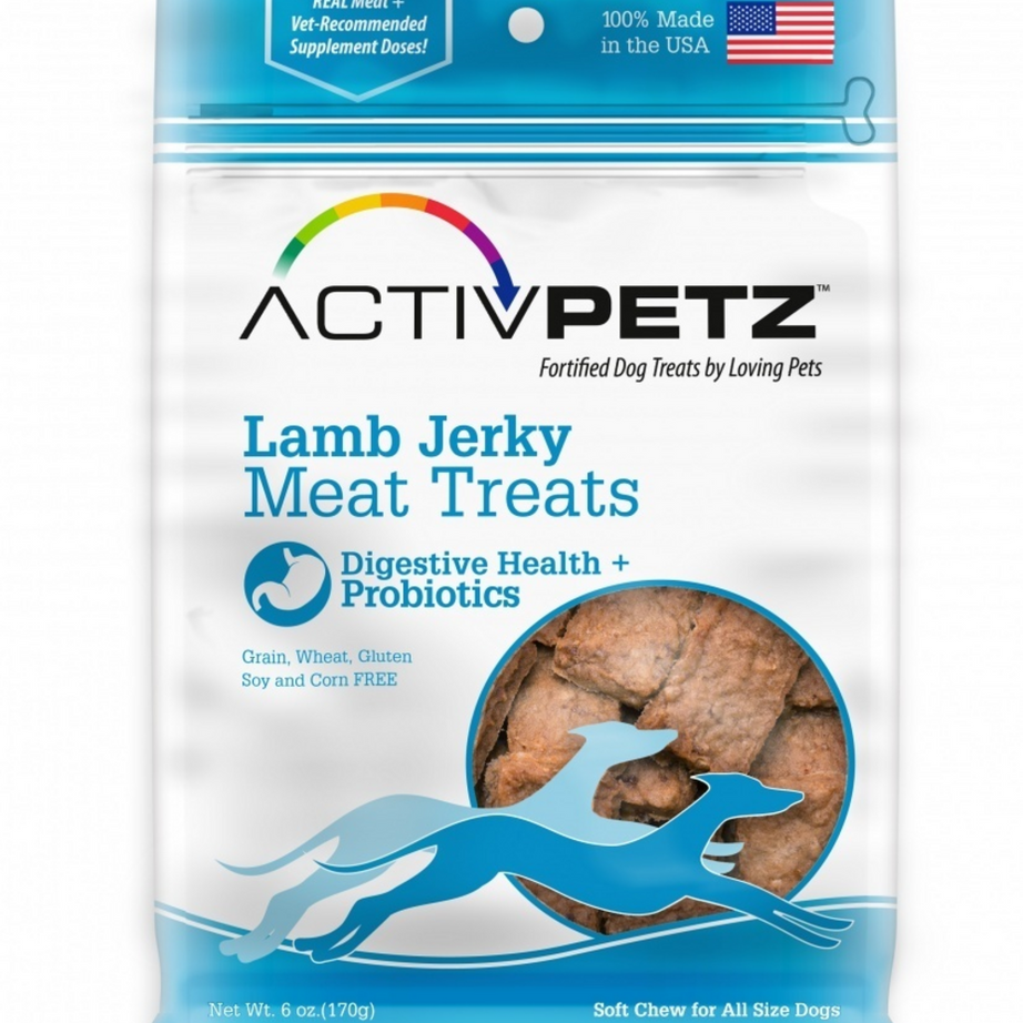 Loving Pets ActivPetz Grain Free Lamb Jerky Digestive Health and Probiotics Dog Treats