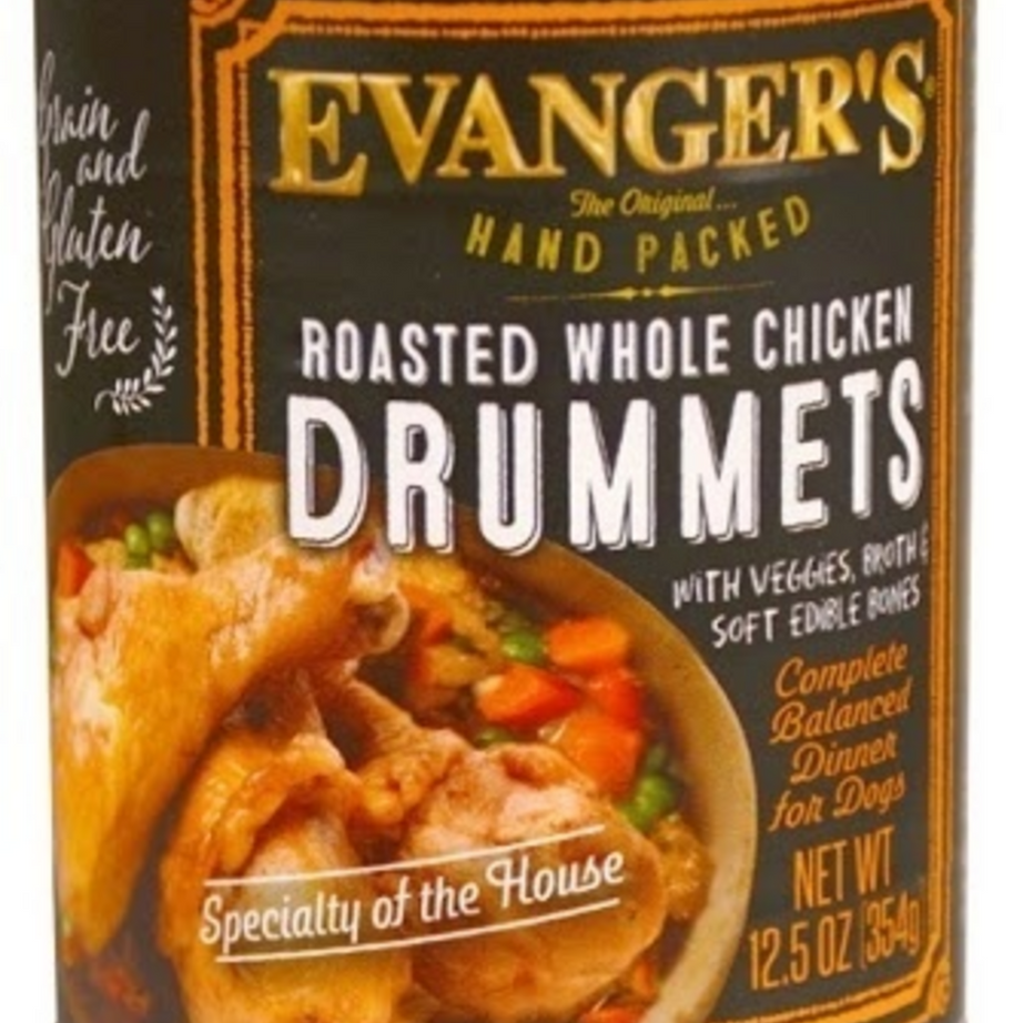 Evangers Super Premium Hand Packed Roasted Chicken Drumett Canned Dog Food