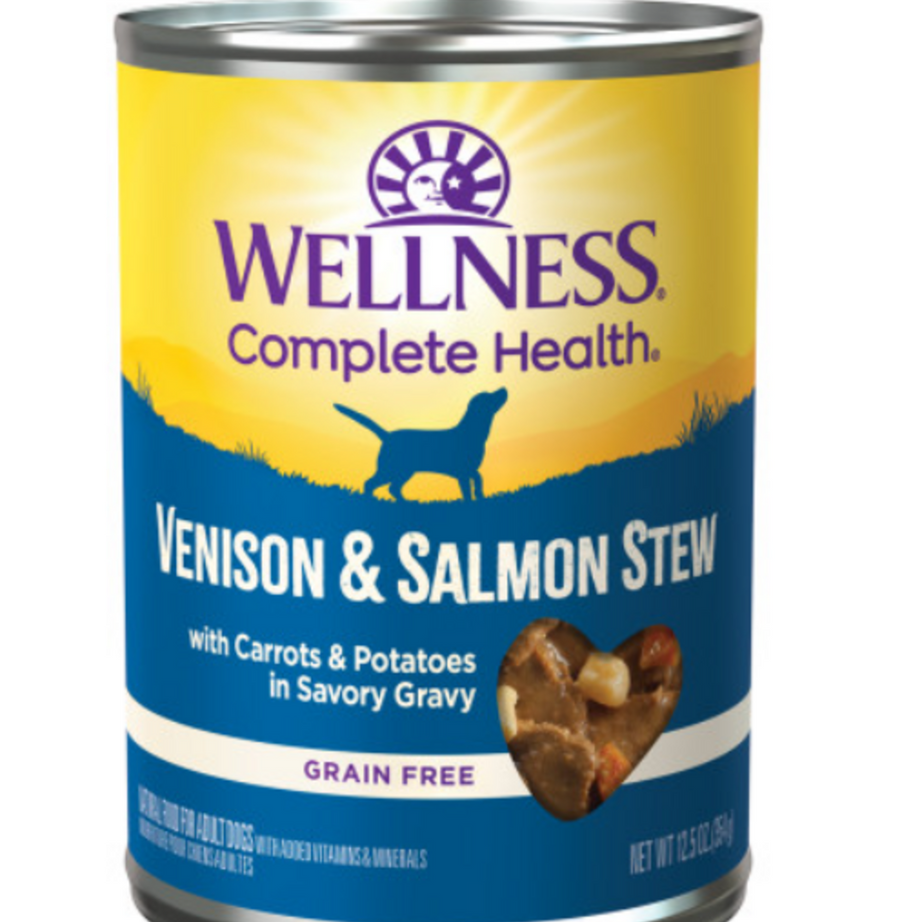 Wellness Grain Free Natural Venison & Salmon Stew with Potato and Carrots Wet Canned Dog Food