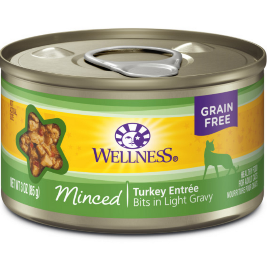 Wellness Grain Free Natural Minced Turkey Entree Wet Canned Cat Food