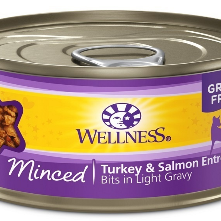 Wellness Grain Free Natural Minced Turkey and Salmon Entree Wet Canned Cat Food