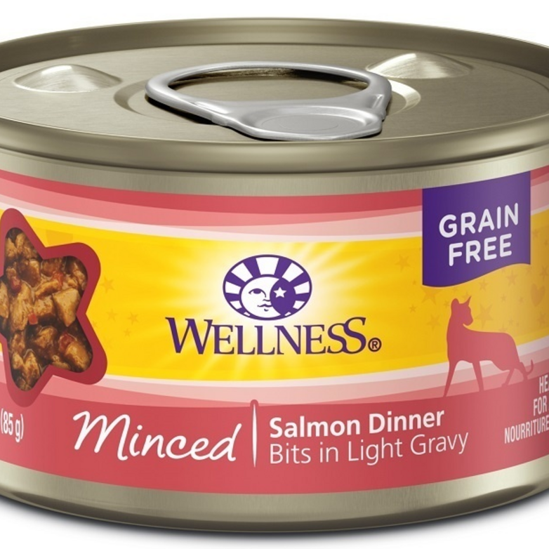 Wellness Grain Free Natural Minced Salmon Dinner Wet Canned Cat Food