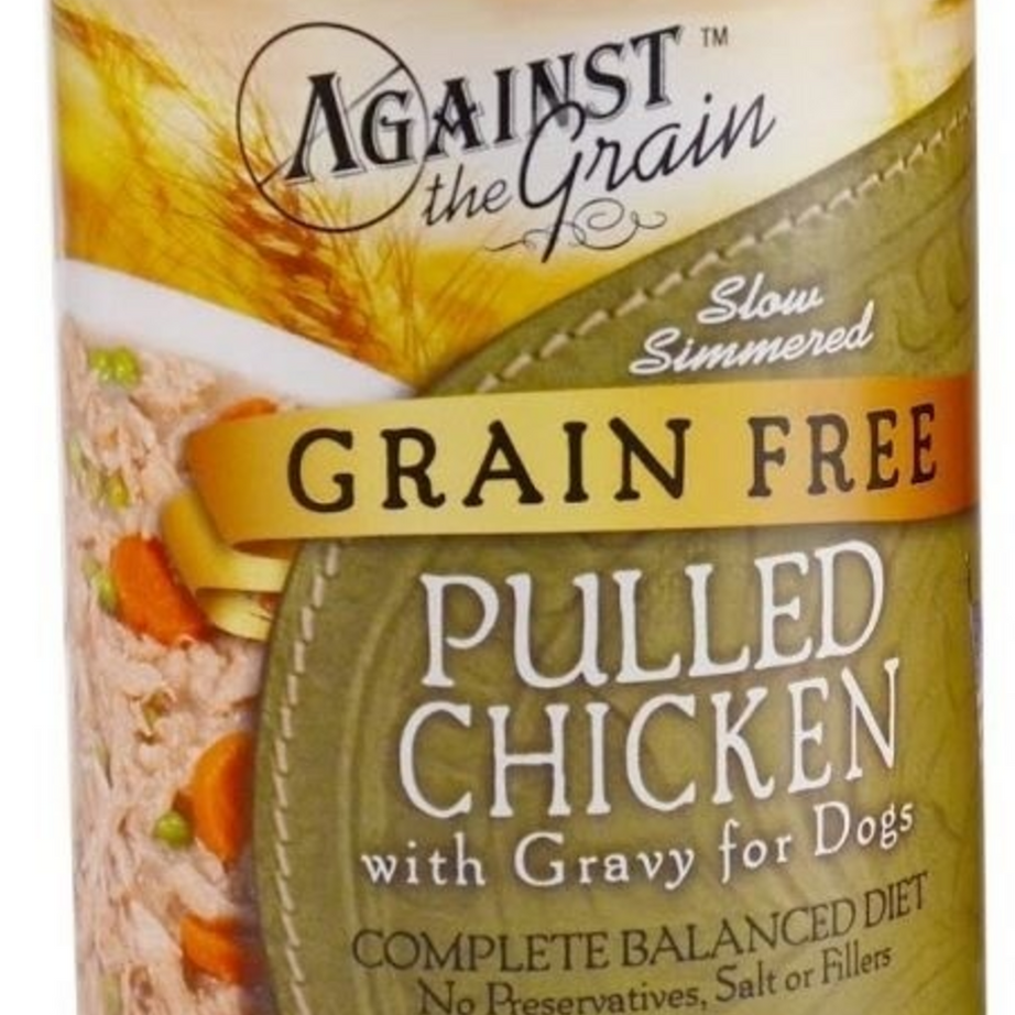 Against the Grain Pulled Chicken in Gravy Canned Dog Food