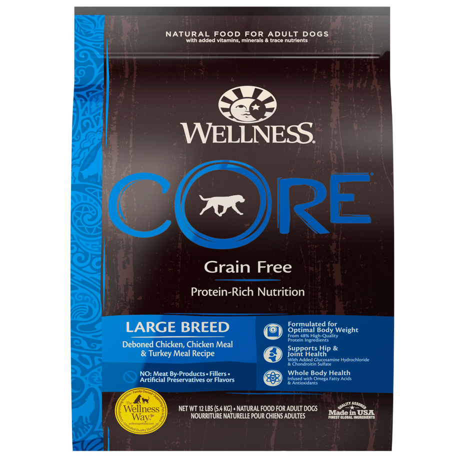 Wellness CORE Grain Free Natural Large Breed Health Chicken and Turkey Recipe Dry Dog Food