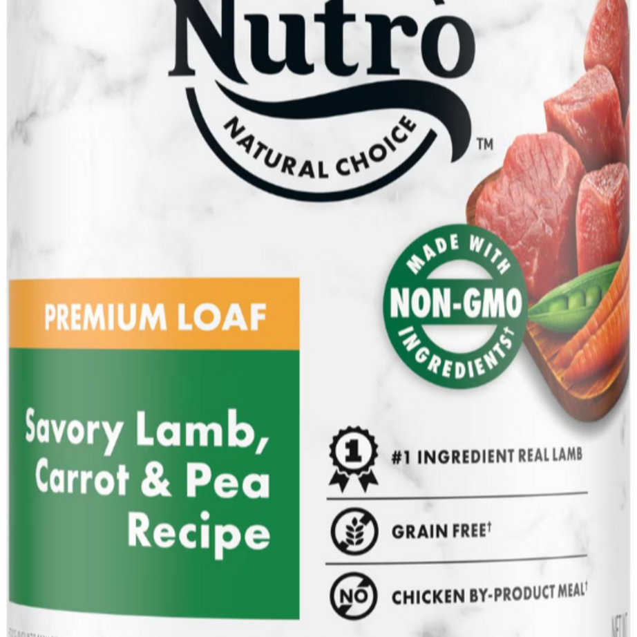 Nutro Premium Loaf Grain Free Savory Lamb, Carrot & Pea Adult Canned Dog Food