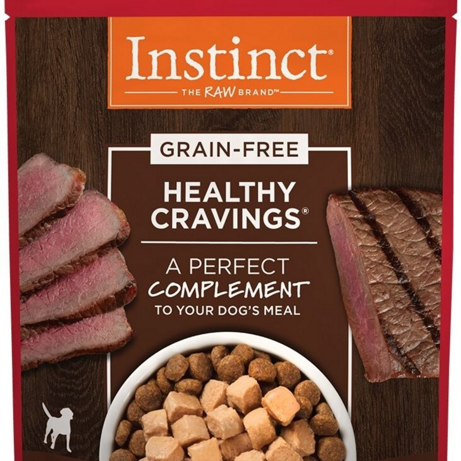 Instinct Healthy Cravings Grain-Free Tender Beef Recipe Meal Topper Pouches for Dogs