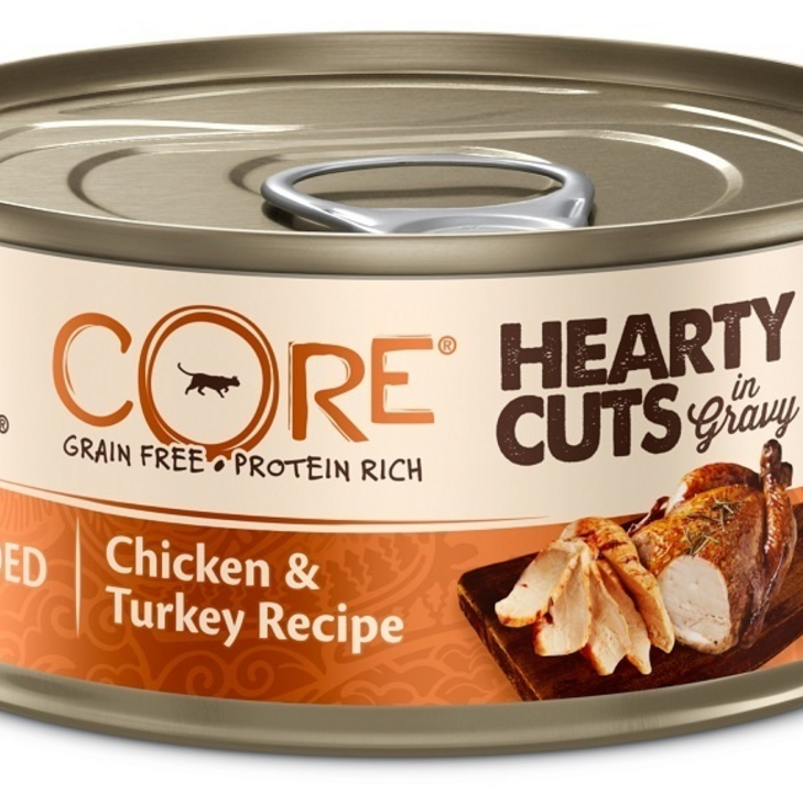 Wellness CORE Natural Grain Free Hearty Cuts Chicken and Turkey Canned Cat Food