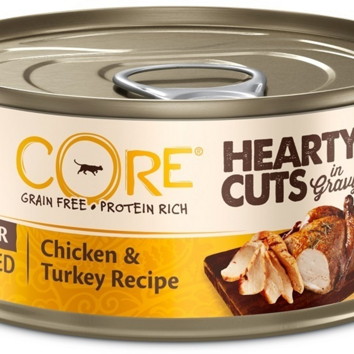 Wellness CORE Natural Grain Free Hearty Cuts Indoor Chicken and Turkey Canned Cat Food