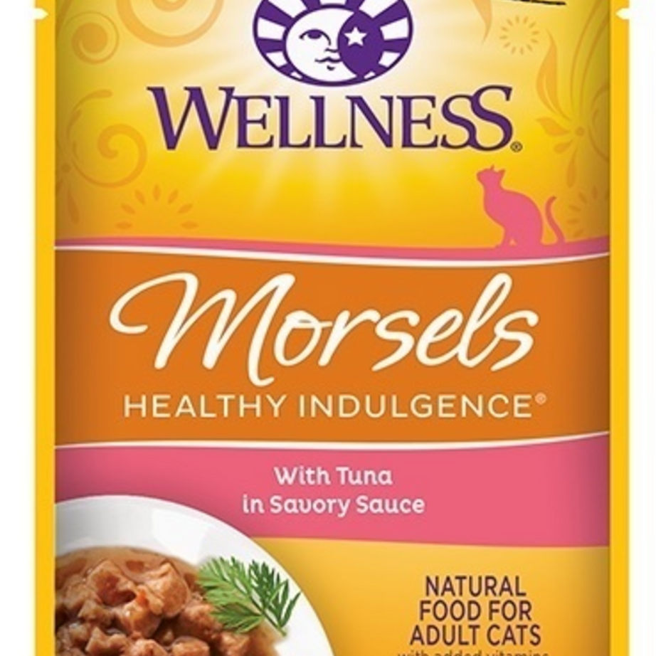 Wellness Healthy Indulgence Natural Grain Free Morsels with Tuna in Savory Sauce Cat Food Pouch