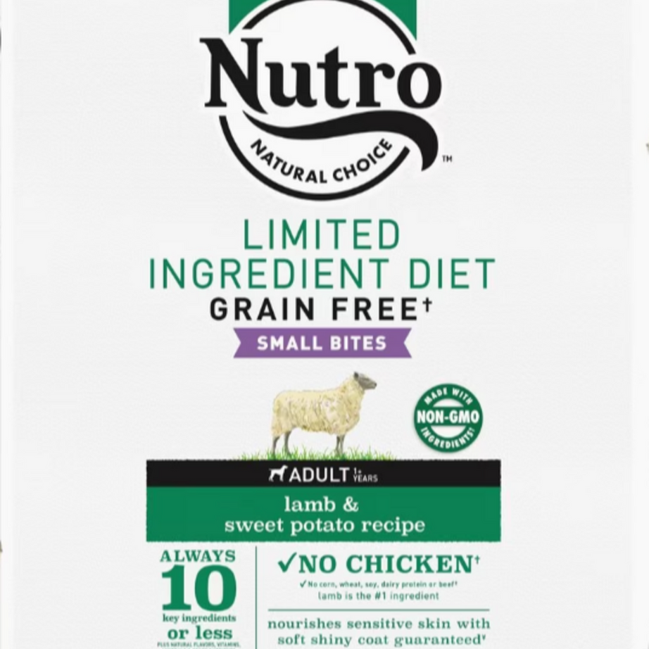 Nutro Limited Ingredient Diet Grain Free Small Bites Adult Lamb and Sweet Potato Dry Dog Food