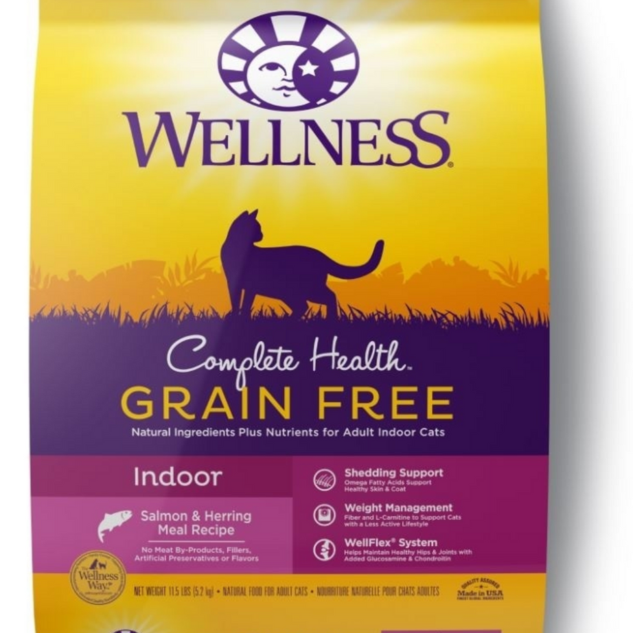 Wellness Complete Health Natural Indoor Adult Grain Free Salmon and Herring Dry Cat Food