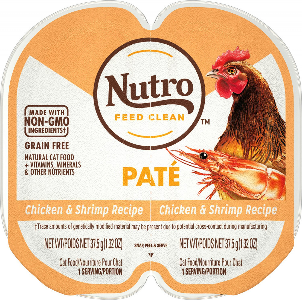 Nutro Perfect Portions Adult Grain Free Chicken and Shrimp Pate Wet Cat Food Trays