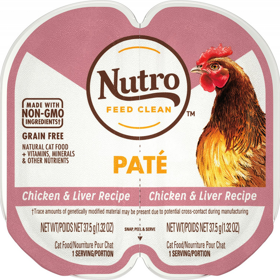 Nutro Perfect Portions Adult Grain Free Chicken & Liver Pate Wet Cat Food Trays