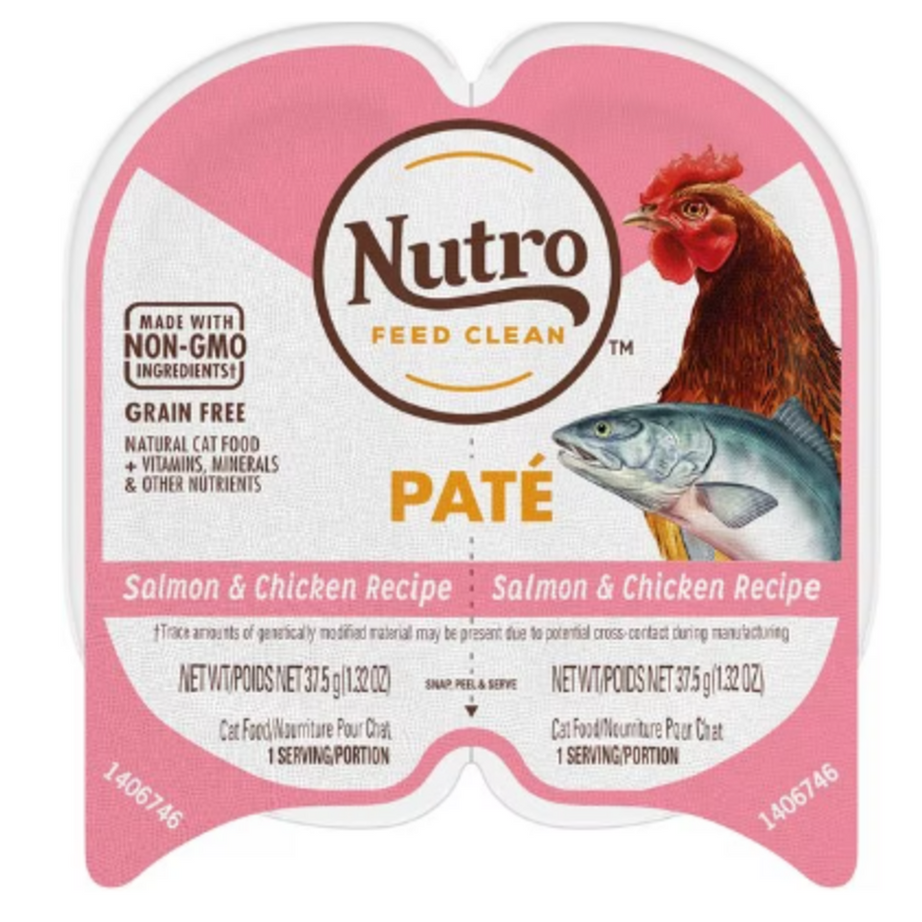 Nutro Perfect Portions Adult Grain Free Salmon & Chicken Pate Wet Cat Food Trays