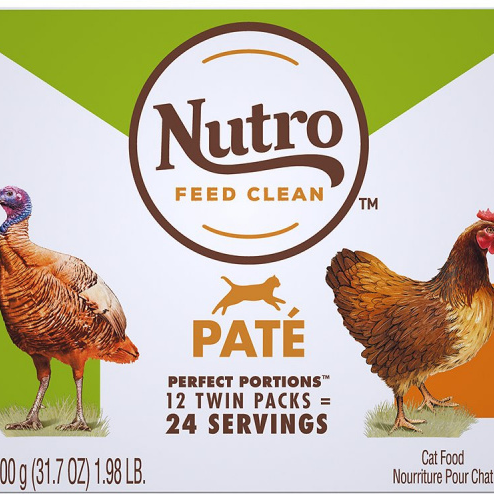 Nutro Perfect Portions Grain Free Turkey Pate and Chicken Pate Wet Cat Food Tray Variety Pack