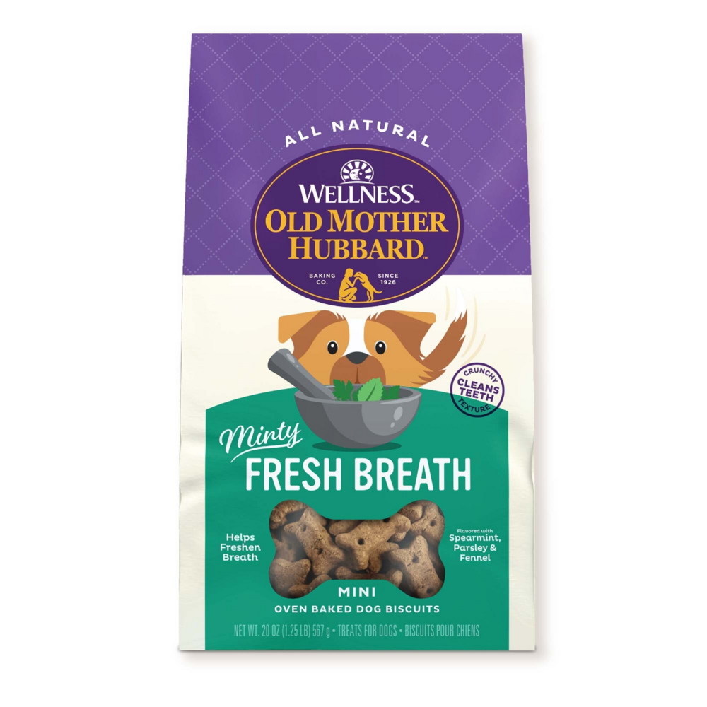 Old Mother Hubbard Mothers Solutions Crunchy Natural Minty Fresh Breath Recipe Biscuits Dog Treats