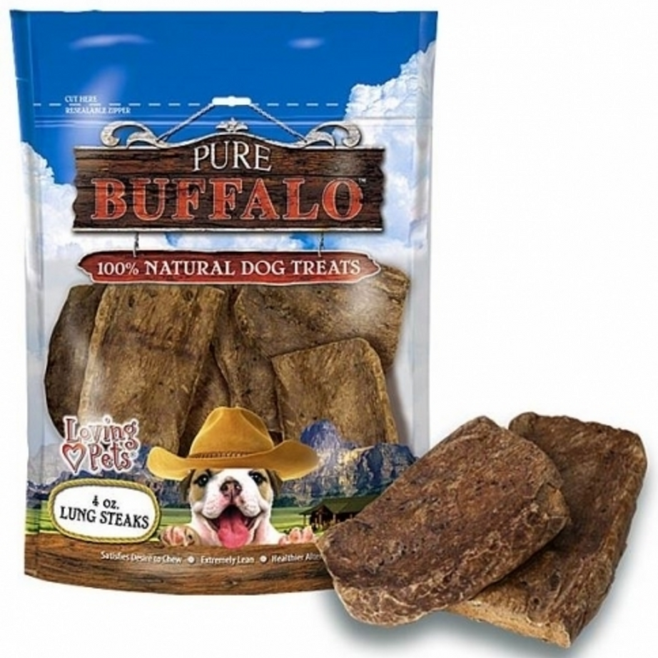 Pure Buffalo Lung Steaks Dog Treats