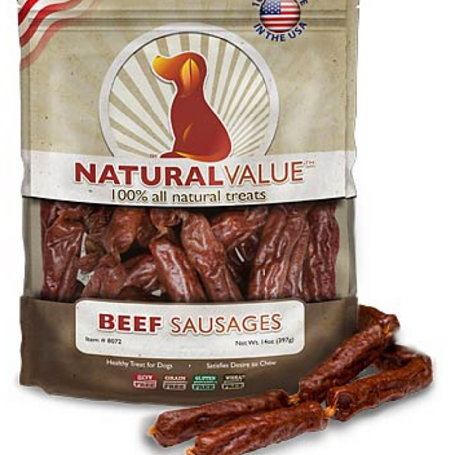 Loving Pets Natural Value Beef Sausages Dog Treats