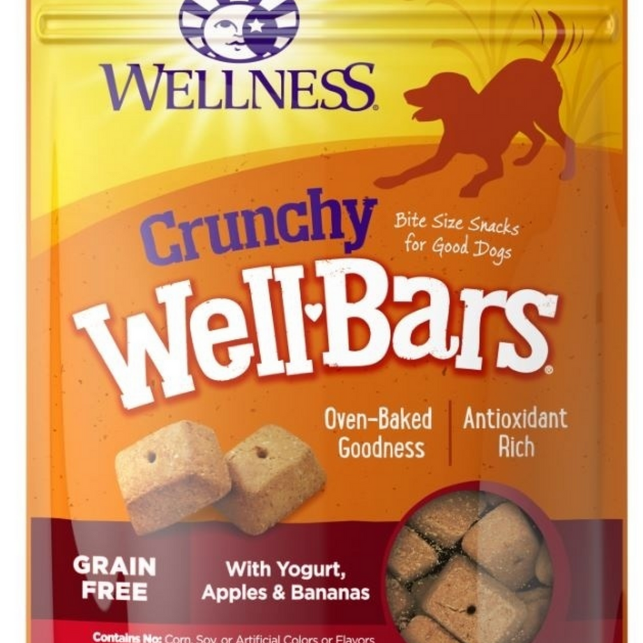 Wellness Natural Grain Free Wellbars Crunchy Yogurt, Apples and Bananas Recipe Dog Treats