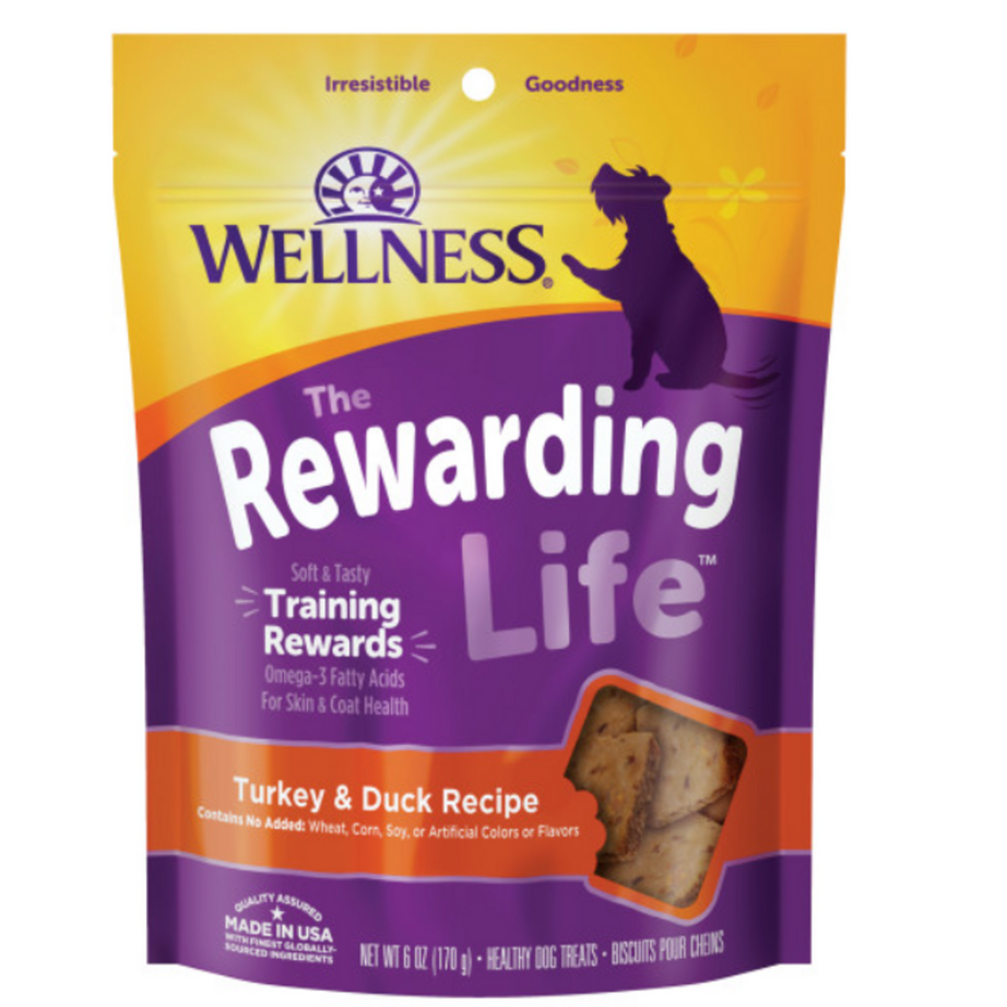 Wellness Rewarding Life Soft & Chewy Dog Treats Grain Free Turkey & Duck