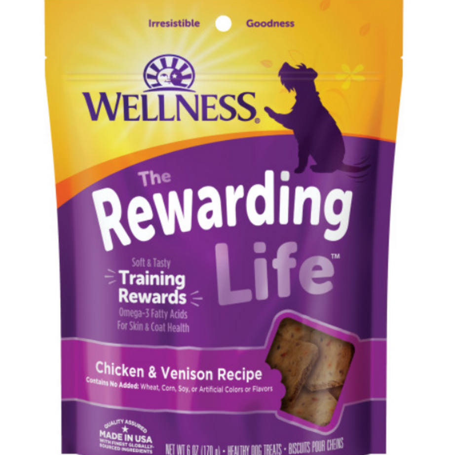 Wellness Rewarding Life Soft & Chewy Dog Treats Grain Free Chicken & Venison