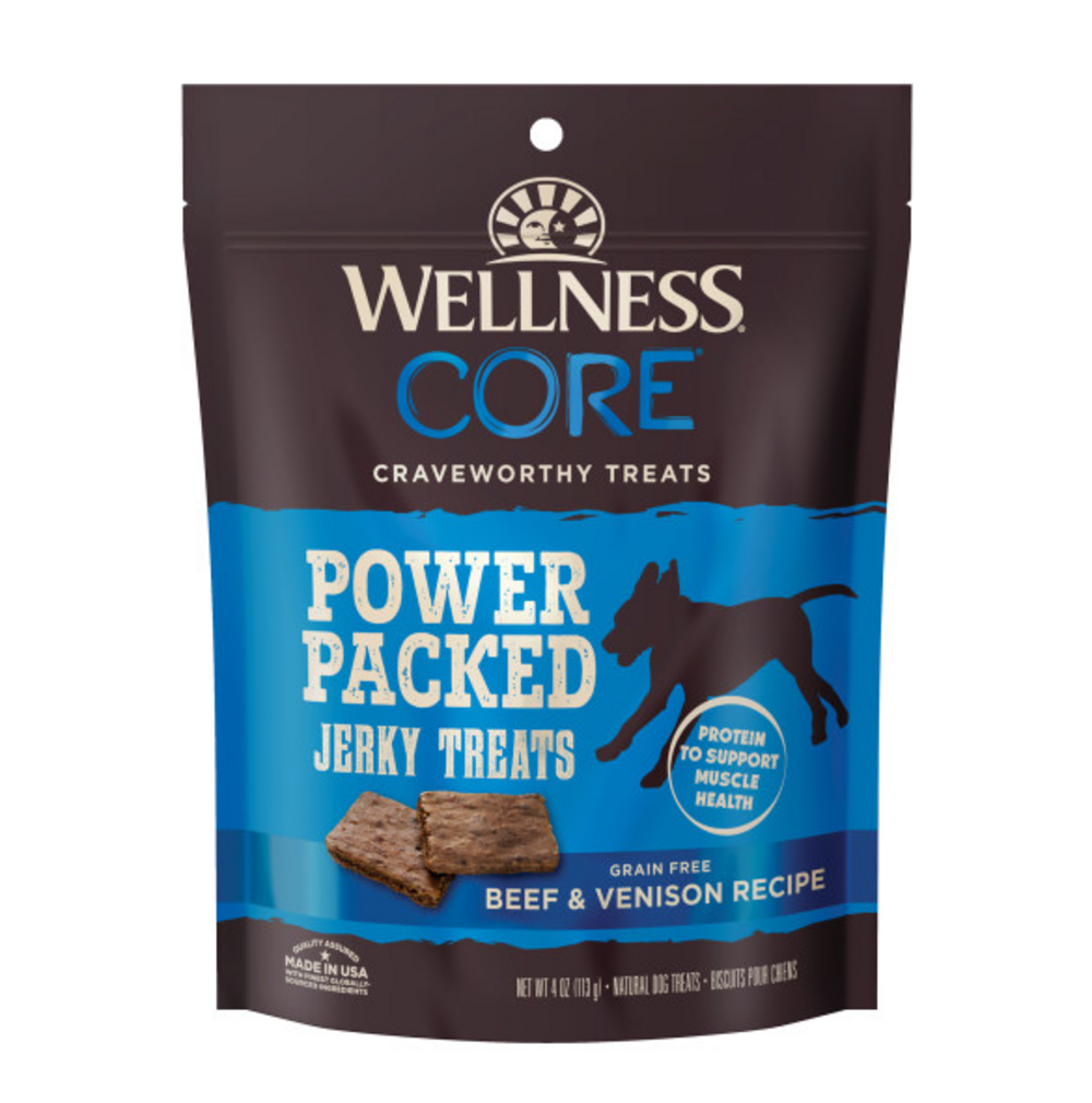 Wellness CORE Natural Grain Free Pure Rewards Beef and Venison Recipe Jerky Bites Dog Treats