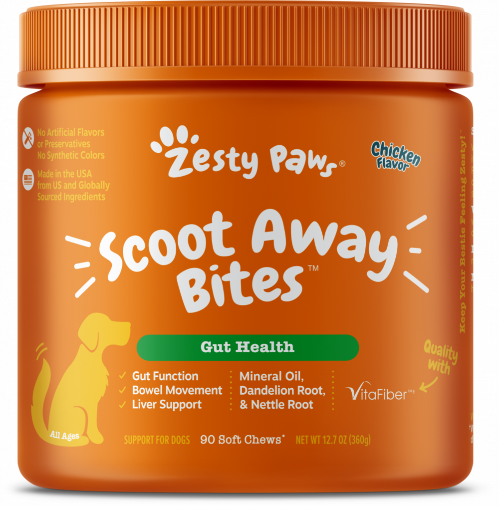 Zesty Paws Anal Gland Health Scoot Away Bites for Digestive & Immune Support Chicken Soft Chews for Dogs