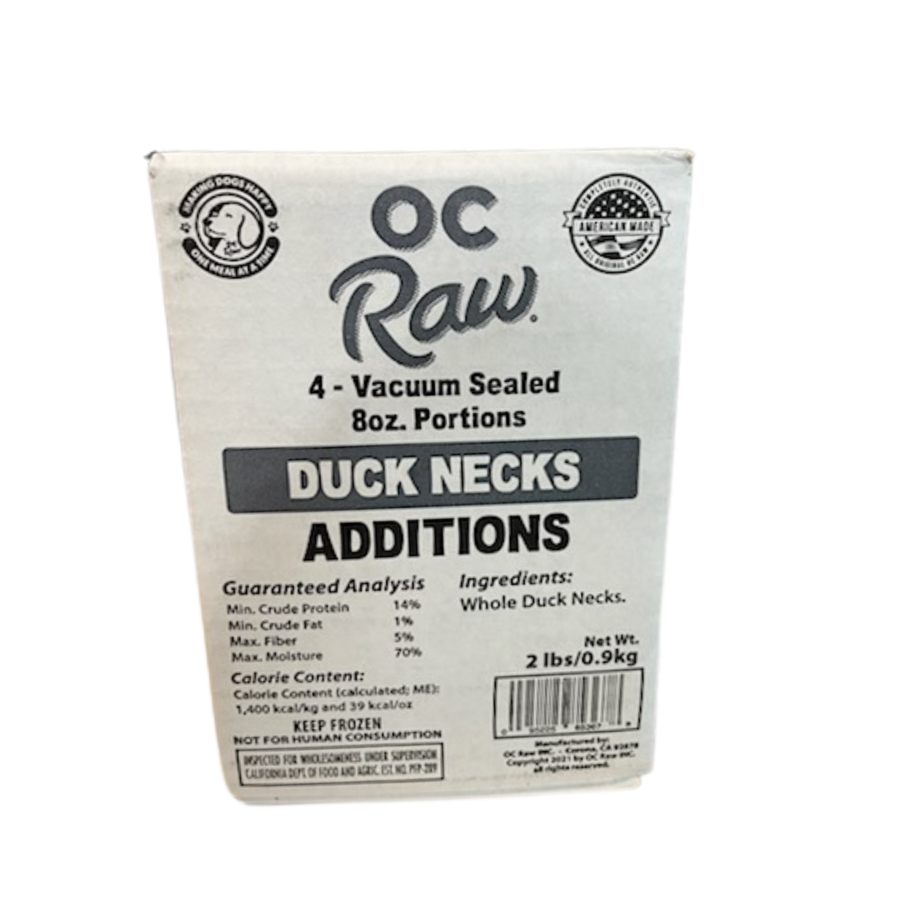 OC Raw Duck Necks- Frozen