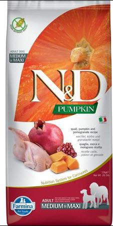 Farmina Dog Dry PUMPKIN GF Quail & Pomegranate Medium Maxi 26.4#