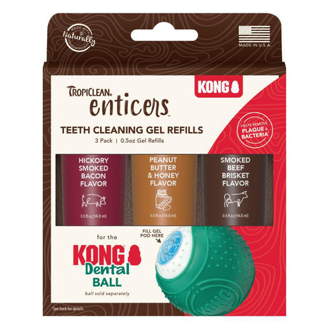 TropiClean Enticers Teeth Cleaning Gel Refills for KONG Dental Ball