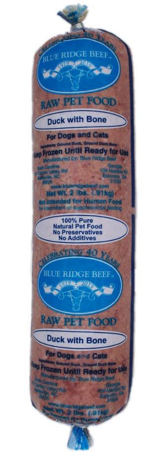 Blue Ridge Beef Frozen Dog & Cat Food Duck with Bone