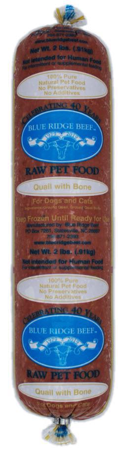 Blue Ridge Beef Frozen Dog & Cat Food Quail with Bone