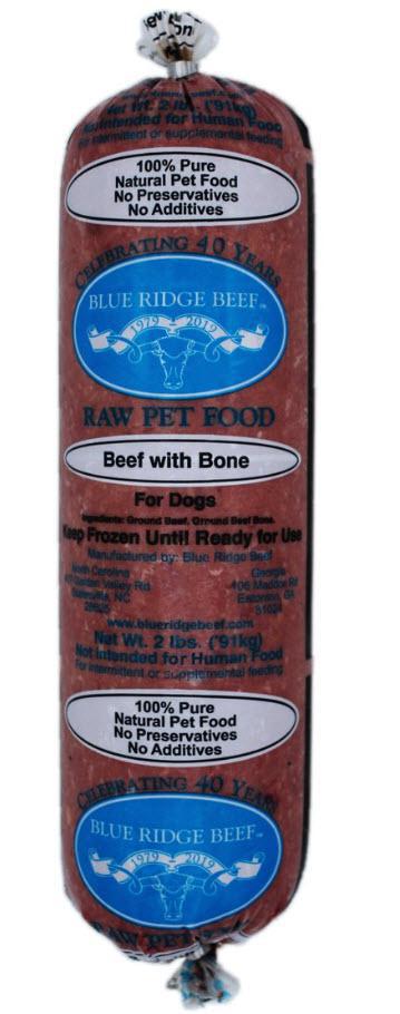 Blue Ridge Beef Frozen Dog Food Beef with Bone