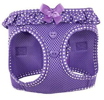 Step-in Purp Wht Dog Harness - Purple Polka Dot