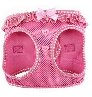 Step-in Pink White Dog Harness - Pink Polka Dot