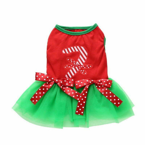 Christmas Dress  Candy Cane - Mr Mochas Pet Supplies