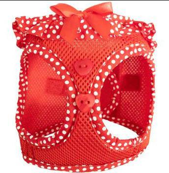 Step-in Red White Dog Harness - Red Polka Dot Doggie Design